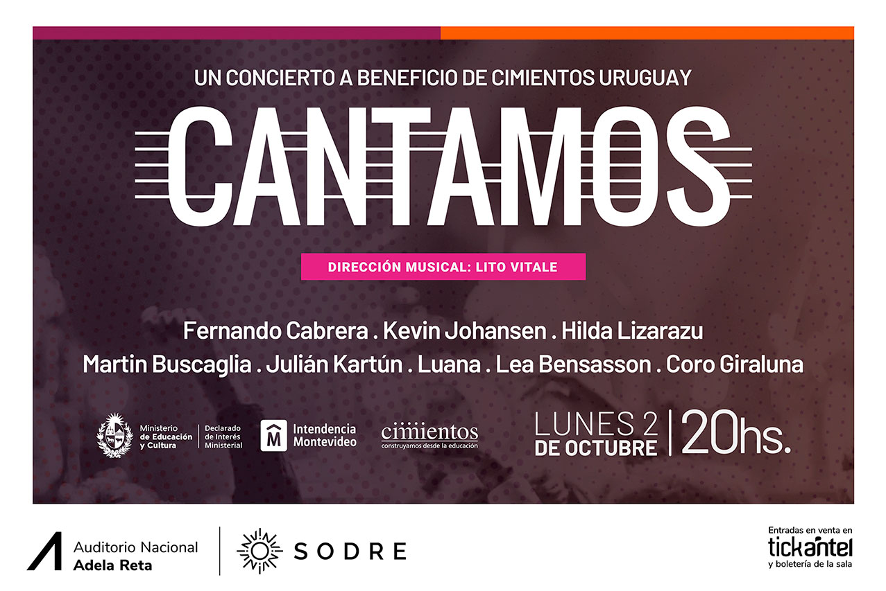 Cimientos Uruguay presenta “Cantamos”, un concierto a beneficio con destacados artistas del Río de la Plata  