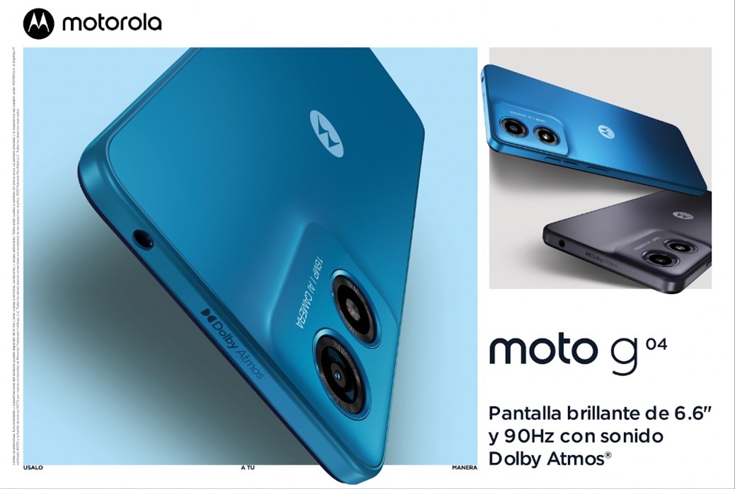 Llegan a Uruguay los nuevos integrantes de la familia moto g: moto g34 5G, moto g24 y moto g04 