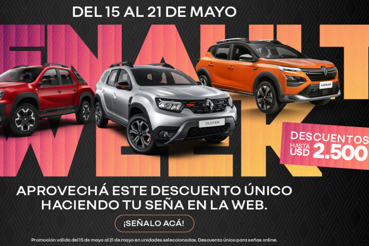 Renault Week ofrece precios especiales en Kardian, Oroch y Duster para compras web 