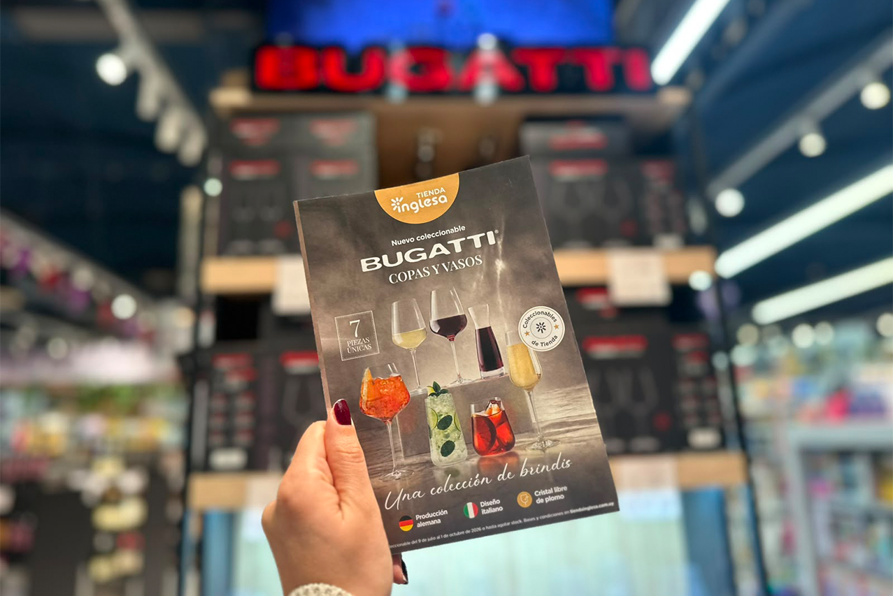 Llegó a Tienda Inglesa el nuevo Coleccionable de copas y vasos Bugatti 