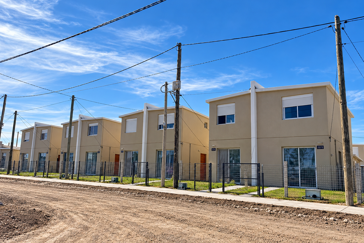 Schmidt participó en la construcción de 40 nuevas viviendas en el barrio Puesta al Sol  